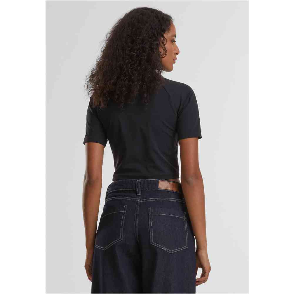 Urban Classics - High Neck Short Crop top - Zwart